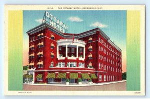 The Ottaray Hotel Greenville SC South Carolina Postcard (DP11)