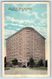 1920 Birmingham Alabama Postcard Claridge Manor Apartments Highland Ave Hanover