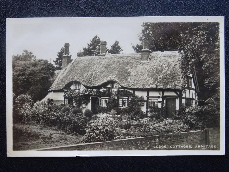 Staffordshire ARMITAGE Lodge Cottages c1930's RP Postcard by Morecroft P.O.