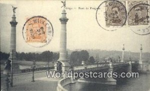 Pont de Frangee Liege, Belgium 1920 Stamp on front 