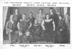 Foxton New Zealand Westwood Family Fat Children Vintage Postcard JF685146