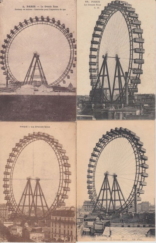 PARIS BIG WHEEL LA GRANDE ROUE France 35 Vintage Postcards pre-1940 (L5782)