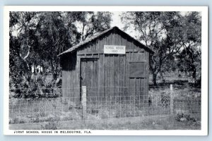 Melbourne Florida FL Postcard First School House Exterior c1940 Vintage Antique