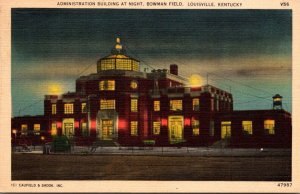 Kentucky Louisville Bowman Field Administration Building At Night 1952