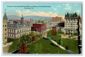 General View Post Office Board Trade Buildings Scranton Pennsylvania PA Postcard 