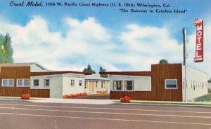 Wilmington California Crest Motel Exterior View Vintage Postcard U2375