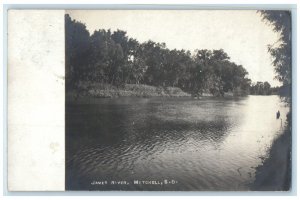 1908 View Of James River Mitchell South Dakota SD RPPC Photo Antique Postcard