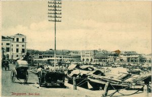 PC CPA SINGAPORE, BOAT QUAI, VINTAGE POSTCARD (b4288)