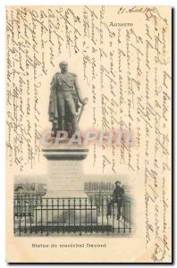 CARTE Postal Auxerre Old statue of Marshal Davoust