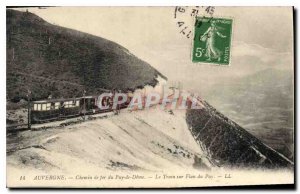 Postcard Old Railway Auvergne Puy de Dome Train on Flan Puy