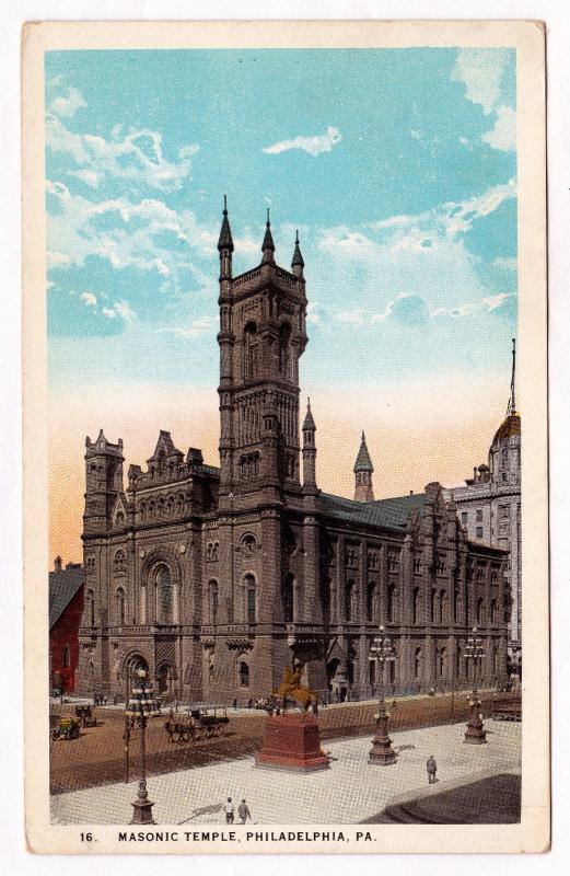 RARE 1915-30 Masonic Temple Broad & Filbert Streets Free Masons Philadelphia PA