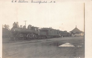 J86/ Greenfield New Hampshire RPPC Postcard c1910 Railroad Depot 2
