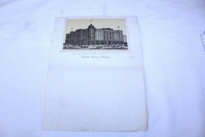 Vintage 1870's Palmer House Chicago Fire Proof Hotel Embossed Advertising