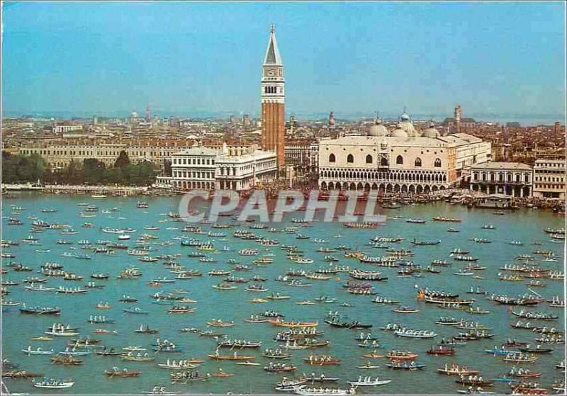  Modernes Postkarte Venezia-Becken von S Marco die Abfahrt von Vogalonga