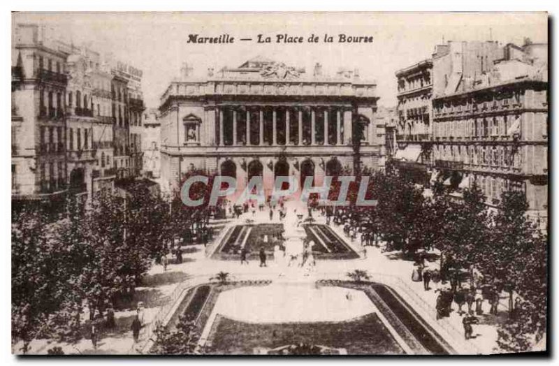 Postcard Old Marseille Place de la Bourse