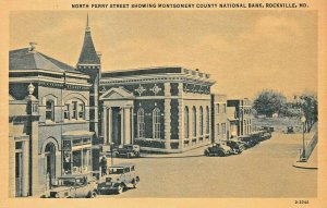 ROCKVILLE MD~NORTH PEERY STREET SHOWING MONTGOMERY COUNTY BANK POSTCARD