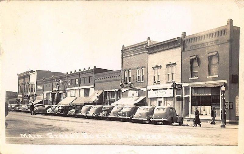 Stafford KS Rexall Drug Store Main Street Store Front's Old Cars RPPC Postcard