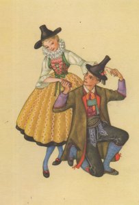 Eastern Tyrol Tirol Lienz Austrian Folklore Costume Dance Postcard