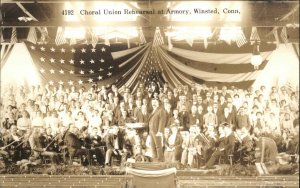 Winsted Connecticut CT Choral Union at Armory c1930 Real Photo Postcard