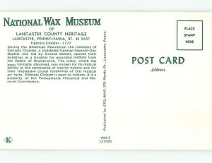 Unused Pre-1980 NATIONAL WAX MUSEUM Lancaster Pennsylvania PA ho9364