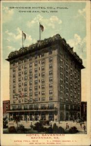 Savannah GA Hotel Savannah Newcomb Hotel Opens Jan 1 1913 Postcard