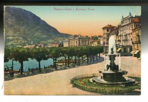 Switzerland - Lake Lugano. Lugano Port & Bossi Fountain