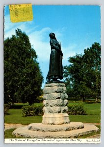 c1980 Statue of Evangeline Against Blue Sky Nova Scotia 4x6 VTG Postcard 0273
