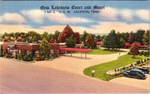 Jackson, TN Tennessee  NEW LAKEVIEW COURT & MOTEL  Roadside  ca1940's Postcard