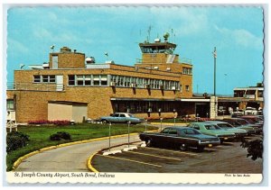 1977 St. Joseph County Airport Classic Cars Tower South Bend Indiana IN Postcard