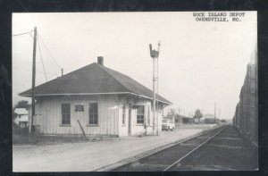 RPPC OWENSVILLE MISSOURI ROCK ISLAND RAILROAD DEPOT REAL PHOTO POSTCARD