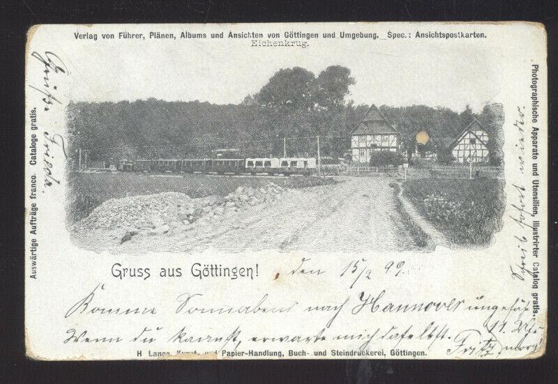 1899 GRUSS AUS GOTTINGEN GERMANY ANTIQUE VINTAGE POSTCARD BIERBERGEN