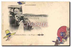 Old Postcard Toulon Sea Sablettes the Bains Beach