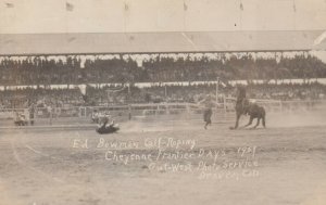 RP: RODEO ; CHEYENNE , WY , 1929 ; Ed Bowman Calf Roping