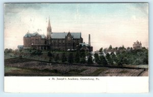 GREENSBURG, PA ~ST JOSEPH'S ACADEMY 1908 Westmoreland County Postcard