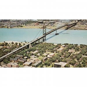 Ambassador Bridge Expressway Detroit MI Postcard
