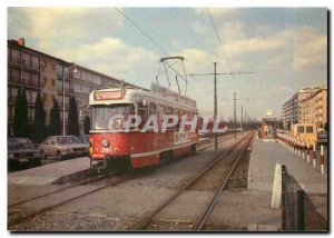 Postcard Modern Separate trach with passenger platform and waiting shelter