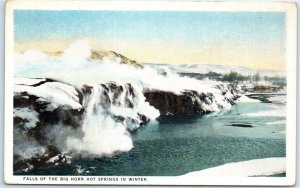 Postcard - Falls Of The Big Horn Hot Springs In Winter - Wyoming