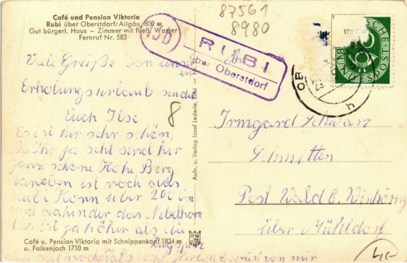 CPA AK Oberstdorf Cafe u Pension Viktoria GERMANY (952002)