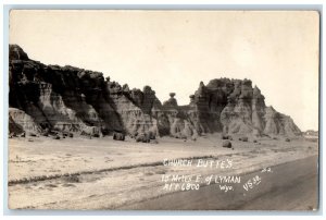 c1930's Church Buttes 18 Miles East Of Lyman WY RPPC Photo Unposted Postcard