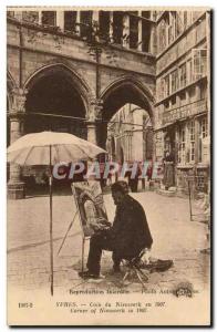 Belgium Belgie Ypres Postcard Old Corner Nieuwerk in 1907 (painter)
