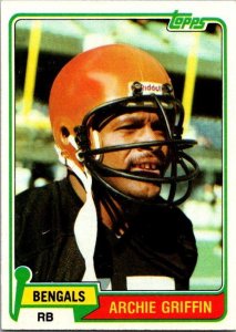 1981 Topps Football Card Archie Griffin Cincinnati Bengals s60044