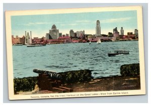 Vintage 1930's Postcard Great Lakes Harbor Center Island Toronto Ontario Canada