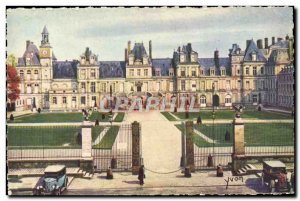 Old Postcard Fontainebleau Palace White Horse Court or Farewell Automotive