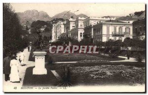 Old Postcard Menton The Public Garden