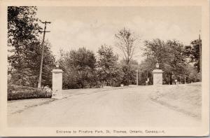 Pinafore Park St. Thomas Ontario ON Entrance UNUSED Postcard D90