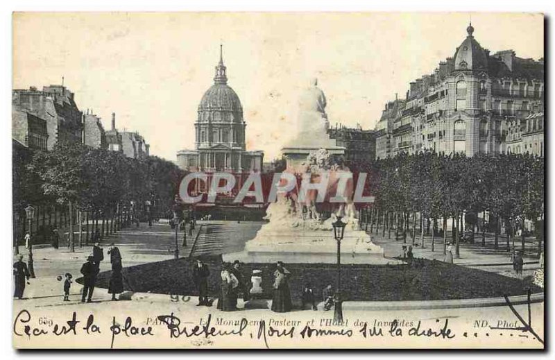 Old Postcard Paris Pastor Monument and the Hotel des Invalides