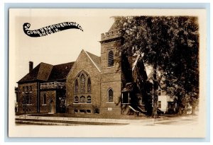 c1910's Congregational Church Street View Ames Iowa IA RPPC Photo Postcard 