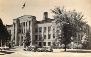 RPPC, Real Photo, Old Cars, Jackson City Court House, Medford, OR, Old Post Card