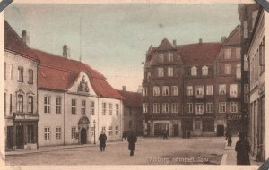 Vintage Postcard Aalborg Gammeltorv Buildings Oldest Square Copenhagen Denmark