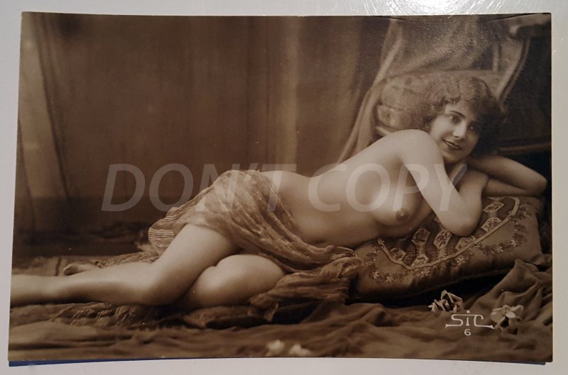 2 VINTAGE ARTISTIC NUDE WOMAN PHOTOS. SIC PHOTO STUDIO (FRANCE). No. 6. UNUSED!!